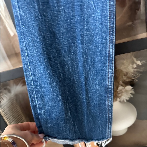 Abercrombie Curve Love Jeans 90s slim straight ultra high rise medium wash raw - Picture 3 of 10